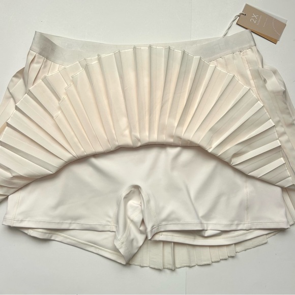 POPFlex Ace ‘em Pleated Skort Tennis Skirt Sugar Ivory Cream White 2X NWT New - Picture 6 of 15